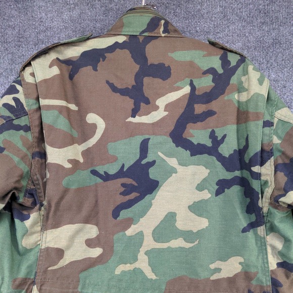 U.S. Army Mens Camo Cold Weather Field Coat Green Brown Size M Short - Picture 9 of 12